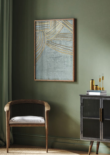 Flowing Gold Lines | Poster - Room Interior 2