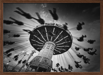 Dynamic Carnival Swings | Poster - Walnut Frame Interior