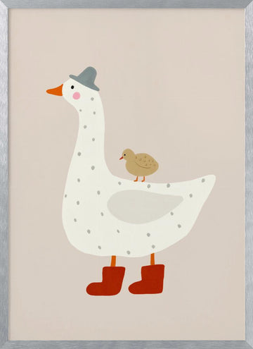 Gooseandgoslingno02 | Poster - Silver Frame Interior