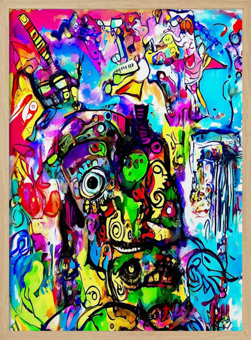 Vibrant Abstract Eye | Poster - Wood Frame Interior