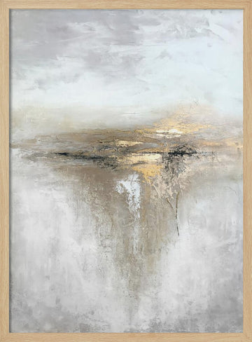 Golden Horizon Abstract | Poster - Wood Frame Interior