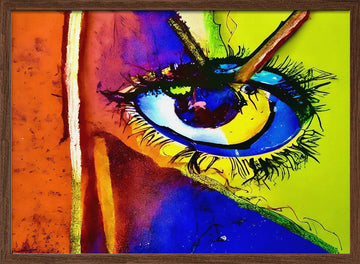 Vibrant Abstract Eye | Poster - Walnut Frame Interior