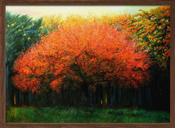Vibrant Fall Tree | Poster - Walnut Frame Interior