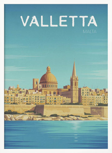 Valletta Grand Harbor View | Poster - White Frame Interior