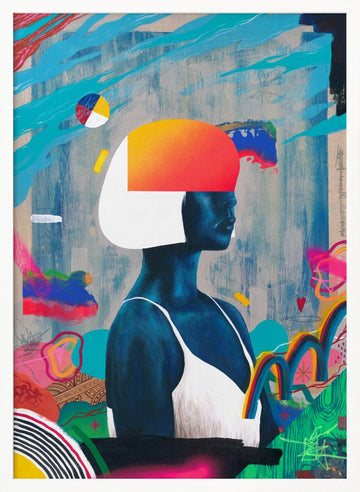 Vibrant Abstract Woman | Poster - White Frame Interior
