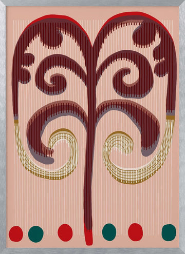 Stylized Botanical Swirls | Poster - Silver Frame Interior