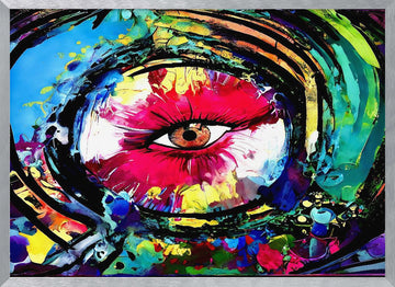 Vibrant Abstract Eye | Poster - Silver Frame Interior