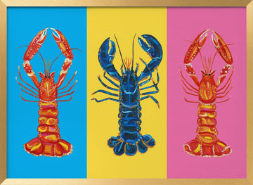 Colorful Pop Lobsters | Poster - Gold Frame Interior