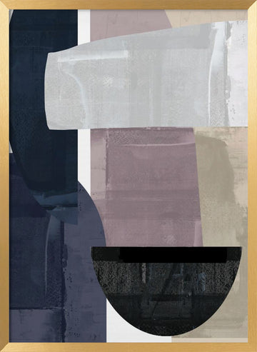 Modern Muted Geometry | Poster - Gold Frame Interior