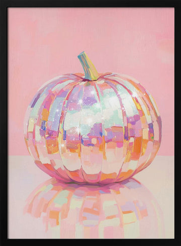 Iridescent Disco Pumpkin | Poster - Black Metal Frame Interior