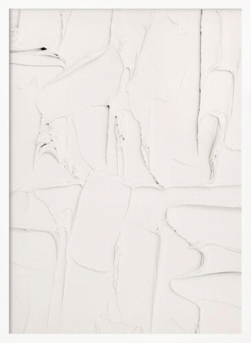 White Textured Abstract | Poster - White Frame Interior