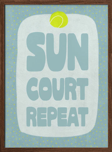 Sun Court Repeat | Poster - Walnut Frame Interior