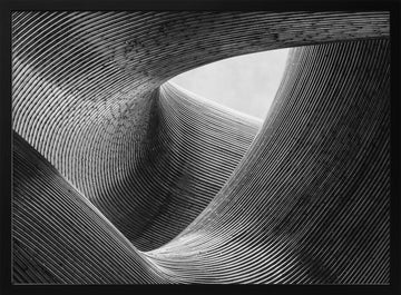 Dynamic Architectural Curves | Poster - Black Metal Frame Interior