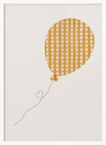 Vichy Balloon | Poster - White Frame Interior