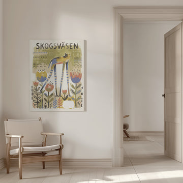 Whimsical Long-Legged Cat | Canvas - Room Interior 1