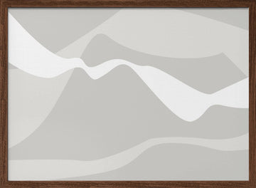 Soft Serene Layers | Poster - Walnut Frame Interior