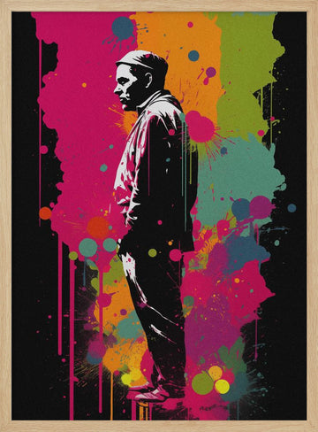 Vibrant Street Art Man | Poster - Wood Frame Interior