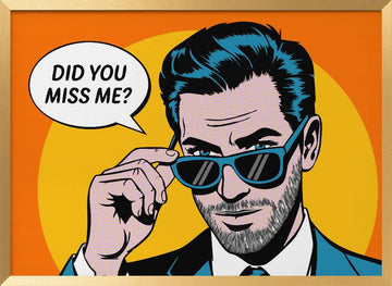 Confident Pop Art Man | Poster - Gold Frame Interior