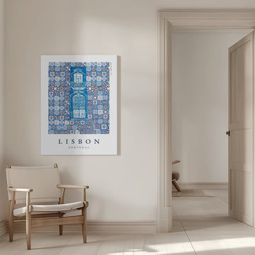Lisbon Azulejo Balcony | Canvas - Room Interior 1