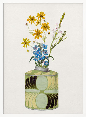 Colorful Flowers In Vase | Poster - White Frame Interior
