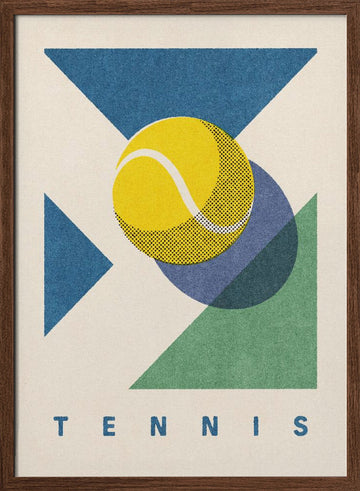 Geometric Tennis Ball | Poster - Walnut Frame Interior