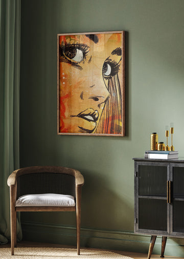 Crying Woman Portrait | Poster - Room Interior 2