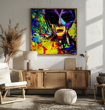 Vibrant Masked Portrait | Poster - Room Interior 2