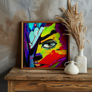 Vibrant Abstract Face | Poster - Room Interior 1