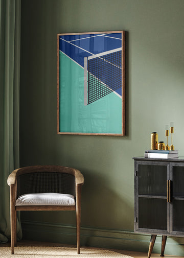 Blue Tennis Court | Poster - Room Interior 2