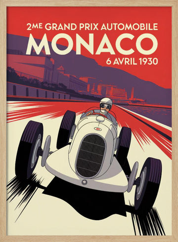 Monaco Grand Prix Racer | Poster - Wood Frame Interior