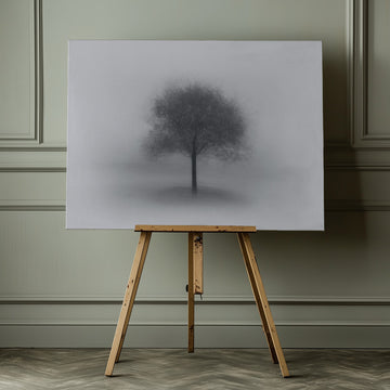 Misty Solitary Tree | Canvas - Room Interior 1