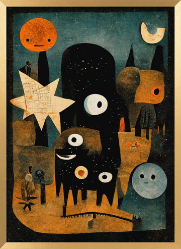Celestial Creatures | Poster - Gold Frame Interior