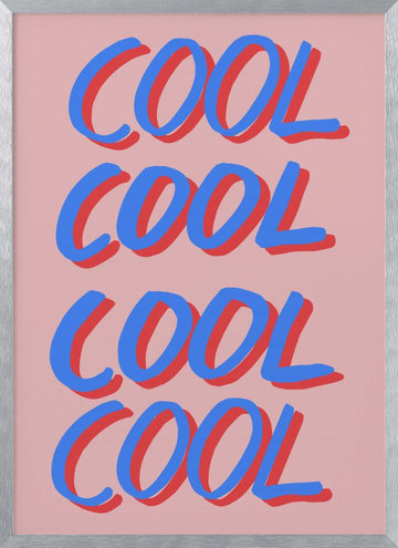 Cool Word Typography | Poster - Silver Frame Interior