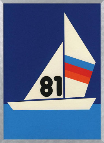 Blue Water Sailing 81 | Poster - Silver Frame Interior