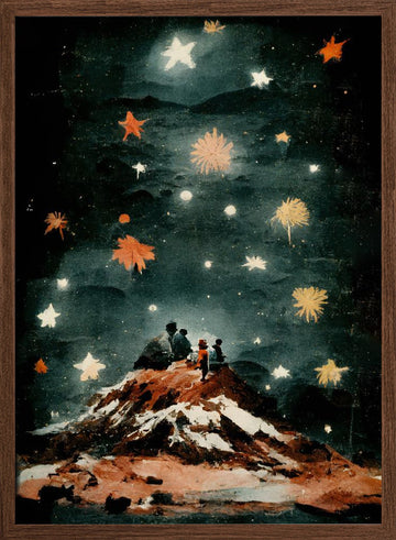Starlit Reverie | Poster - Walnut Frame Interior