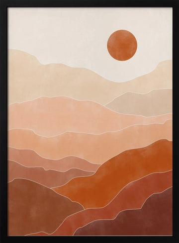 Warm Desert Layers | Poster - Black Metal Frame Interior