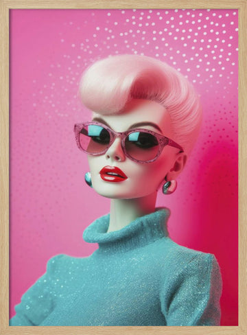 Retro Glamour Shine | Poster - Wood Frame Interior