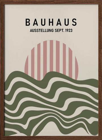 Bauhaus Desert Sun | Poster - Walnut Frame Interior