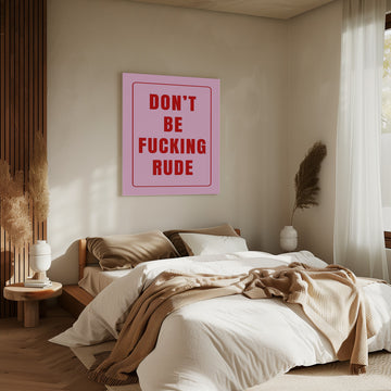 Pink Rude Statement | Canvas - Room Interior 2