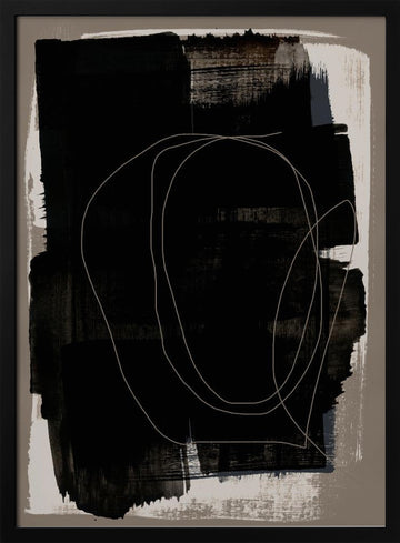 Abstract Brush Strokes 180Z | Poster - Black Metal Frame Interior