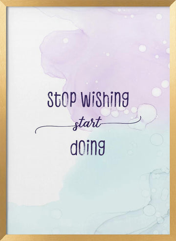Motivational Abstract Quote | Poster - Gold Frame Interior