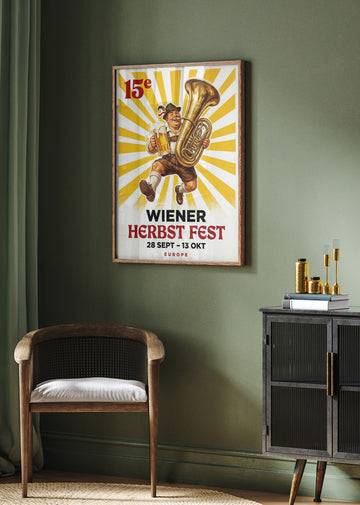 Happy Man Beer Tuba | Poster - Room Interior 2