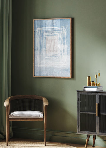 White Linear Patterns With Geometric Design | Poster - Room Interior 2
