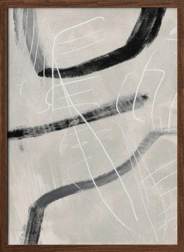 Dynamic Abstract Curves | Poster - Walnut Frame Interior