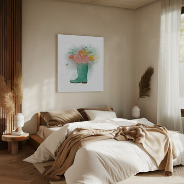 Whimsical Floral Boot | Canvas - Room Interior 2