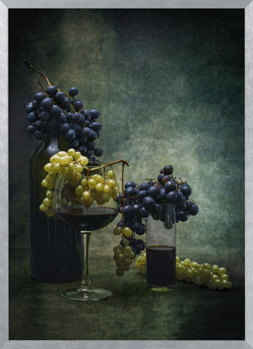 Rustic Wine Grapes | Poster - Silver Frame Interior