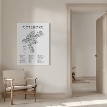 Gothenburg Word Map | Canvas - Room Interior 1