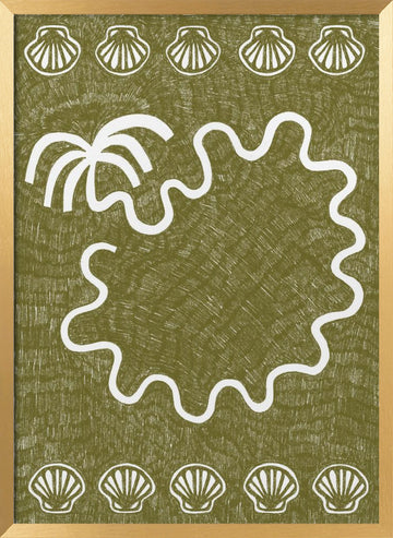 Palm Island Seashells | Poster - Gold Frame Interior