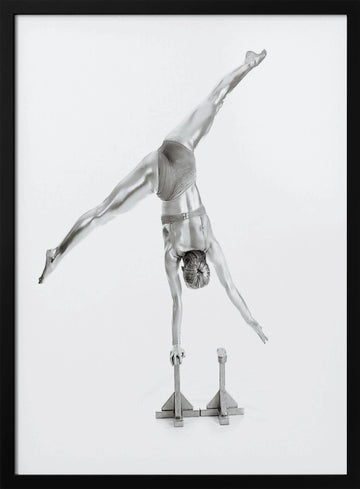 Graceful Silver Handstand | Poster - Black Metal Frame Interior