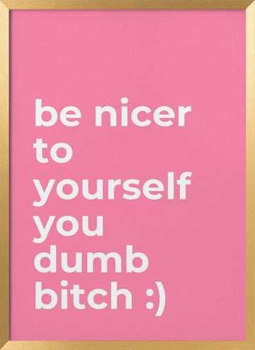 Sarcastic Self Care Quote | Poster - Gold Frame Interior